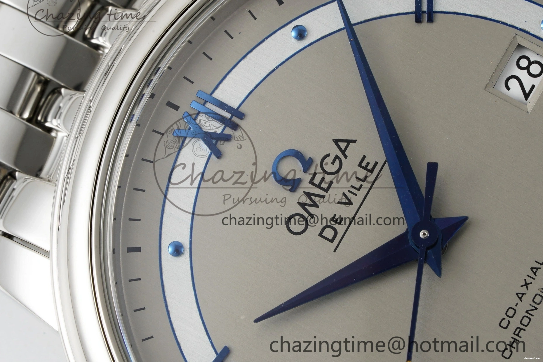 0506 FlexibleFit De Ville SS TWF 1:1 Best Edition Gray Dial Blue Markers on SS Bracelet MIYOTA 7843